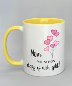 Spruchtasse Mom mit farbiger Innenseite