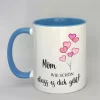 Spruchtasse Mom mit farbiger Innenseite
