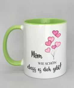 Spruchtasse Mom mit farbiger Innenseite