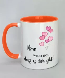 Spruchtasse Mom mit farbiger Innenseite