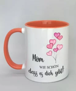 Spruchtasse Mom mit farbiger Innenseite