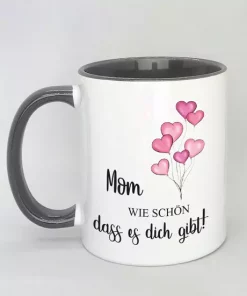 Spruchtasse Mom mit farbiger Innenseite