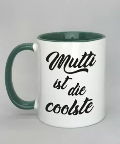 Mutti ist die coolste Spruchtasse mit farbiger Innenseite