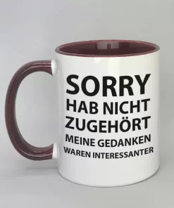 Spruchtasse mit farbiger Innenseite