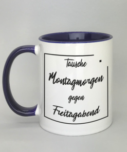 Spruchtasse mit farbiger Innenseite