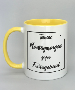 Spruchtasse mit farbiger Innenseite