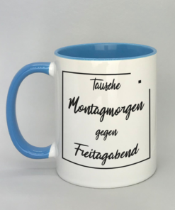 Spruchtasse mit farbiger Innenseite