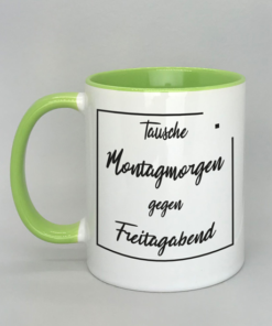 Spruchtasse mit farbiger Innenseite
