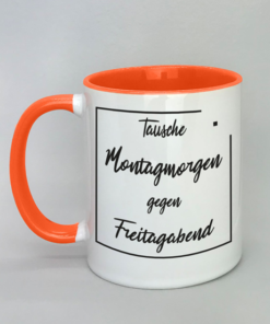 Spruchtasse mit farbiger Innenseite