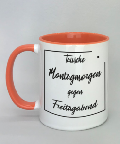 Spruchtasse mit farbiger Innenseite