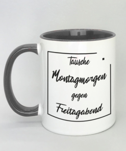 Spruchtasse mit farbiger Innenseite