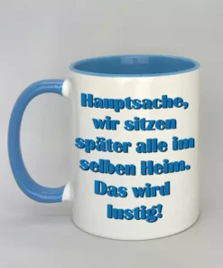 Spruchtasse mit farbiger Innenseite