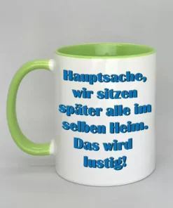 Spruchtasse mit farbiger Innenseite