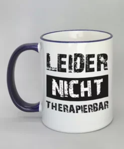 Spruchtasse mit farbigem Rand