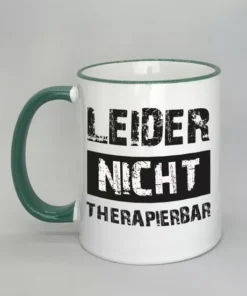 Spruchtasse mit farbigem Rand