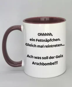 Spruchtasse mit farbiger Innenseite