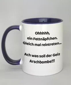 Spruchtasse mit farbiger Innenseite