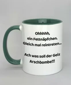 Spruchtasse mit farbiger Innenseite