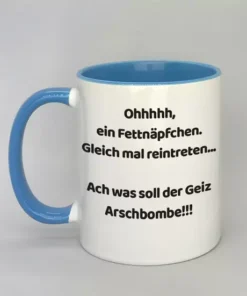 Spruchtasse mit farbiger Innenseite