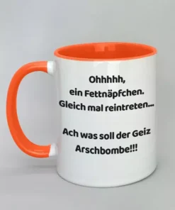 Spruchtasse mit farbiger Innenseite