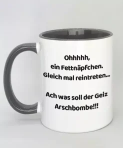 Spruchtasse mit farbiger Innenseite