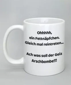 Spruchtasse komplett weiß