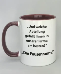 Spruchtasse mit farbiger Innenseite