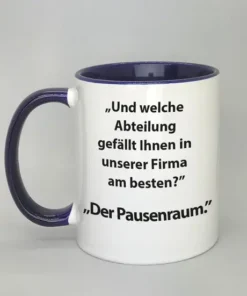 Spruchtasse mit farbiger Innenseite