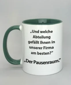 Spruchtasse mit farbiger Innenseite