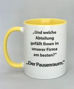 Spruchtasse mit farbiger Innenseite