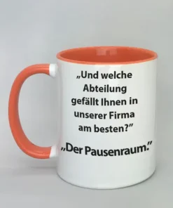 Spruchtasse mit farbiger Innenseite