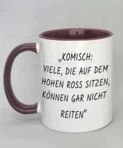 Spruchtasse mit farbiger Innenseite