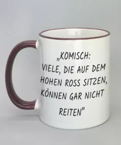 Spruchtasse mit farbigem Rand