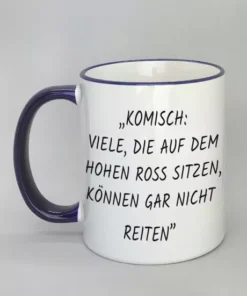 Spruchtasse mit farbigem Rand