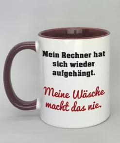 Lustige Spruchtasse mit farbiger Innenseite