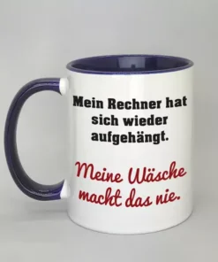 Lustige Spruchtasse mit farbiger Innenseite