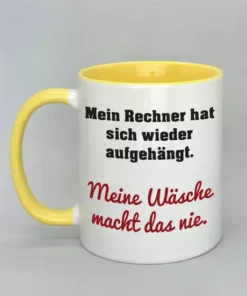 Lustige Spruchtasse mit farbiger Innenseite