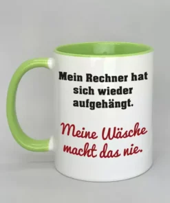 Lustige Spruchtasse mit farbiger Innenseite