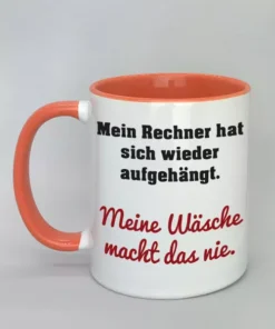 Lustige Spruchtasse mit farbiger Innenseite