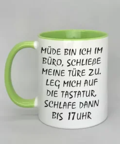 Lustige Spruchtasse mit farbiger Innenseite