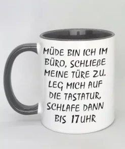 Lustige Spruchtasse mit farbiger Innenseite