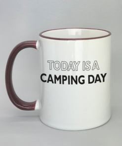 Campingtasse mit farbigem Rand