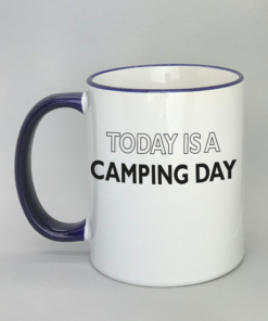 Campingtasse mit farbigem Rand