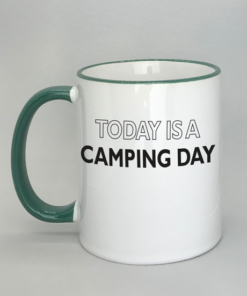 Campingtasse mit farbigem Rand