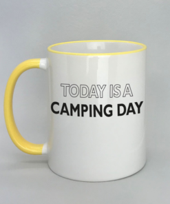 Campingtasse mit farbigem Rand