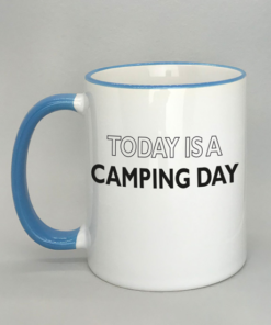 Campingtasse mit farbigem Rand