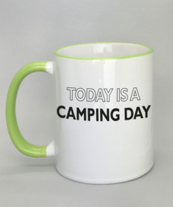 Campingtasse mit farbigem Rand