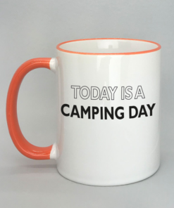 Campingtasse mit farbigem Rand