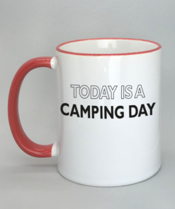 Campingtasse mit farbigem Rand