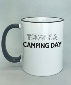Campingtasse mit farbigem Rand